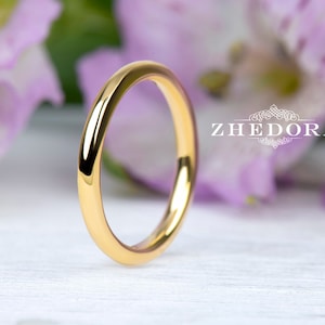 Solid 14K or 18K Gold Wedding Band / Gold Wedding Ring / Platinum Band / Comfort Fit / Men's Women's Wedding Ring / Thin Simple Plain Band