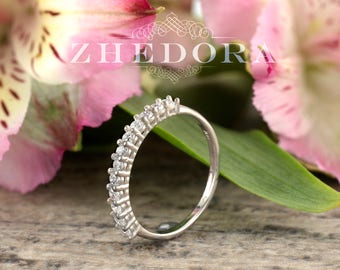 White Gold Stackable Wedding Band, White Gold Wedding Band, 14k or 18k White Gold Wedding Band, Stacking Band by Zhedora