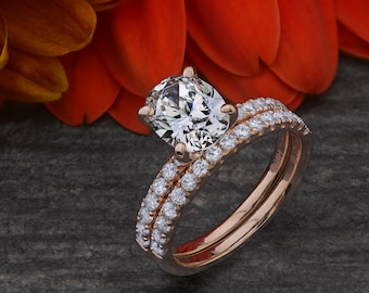 Oval Engagement Ring Set ,  Oval Cut Ring , Oval Cut , Platinum Ring, Lab Diamond Ring, Wedding Set , LAB Created Oval Ring ,2 CT Oval Ring