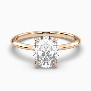 Rose Gold Engagement Ring / Oval Cut Diamond Solitaire / Oval Diamond Ring / Oval Ring / Moissanite Engagement Ring / Dainty Ring
