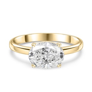 Oval Cut Diamond Ring / Oval Cut Solitaire Ring / Oval Engagement Ring / Diamond Oval Ring / Moissanite Oval Engagement Ring, Gold Oval Ring