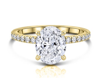 Engagement Ring / Oval Lab Grown Diamond / IGI Certificate / 4 Prong Engagement Ring, Diamond Engagement Ring , Diamond Ring for Her