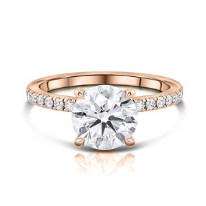 IGI Certified Lab Diamond Ring,  Round Diamond Engagement Ring, 1.5 CT Round Lab Grown Ring , Rose Gold Engagement Ring , Certified Diamond