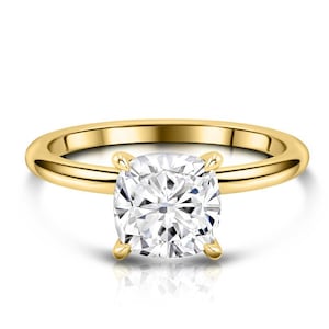 1 CT VVS1/2 Lab Grown Diamond Engagement Ring, Certified Diamond Ring, Diamond Cushion Cut Ring, Minimalist Diamond Ring, Lab Diamond