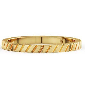 14k Gold Dainty Band, Solid Gold Ring, Slim Wedding Band, Minimalist Gold Band, Simple Gold Wedding Band, Ribbed Gold Band, Fashion Ring