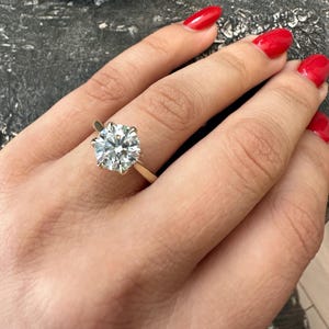 Lab Grown Diamond Engagement Ring , 2.5 CT Round VS1/2 Lab Grown Diamond Ring , Round Cut Diamond Engagement Ring,  Solitaire Lab Grown Ring