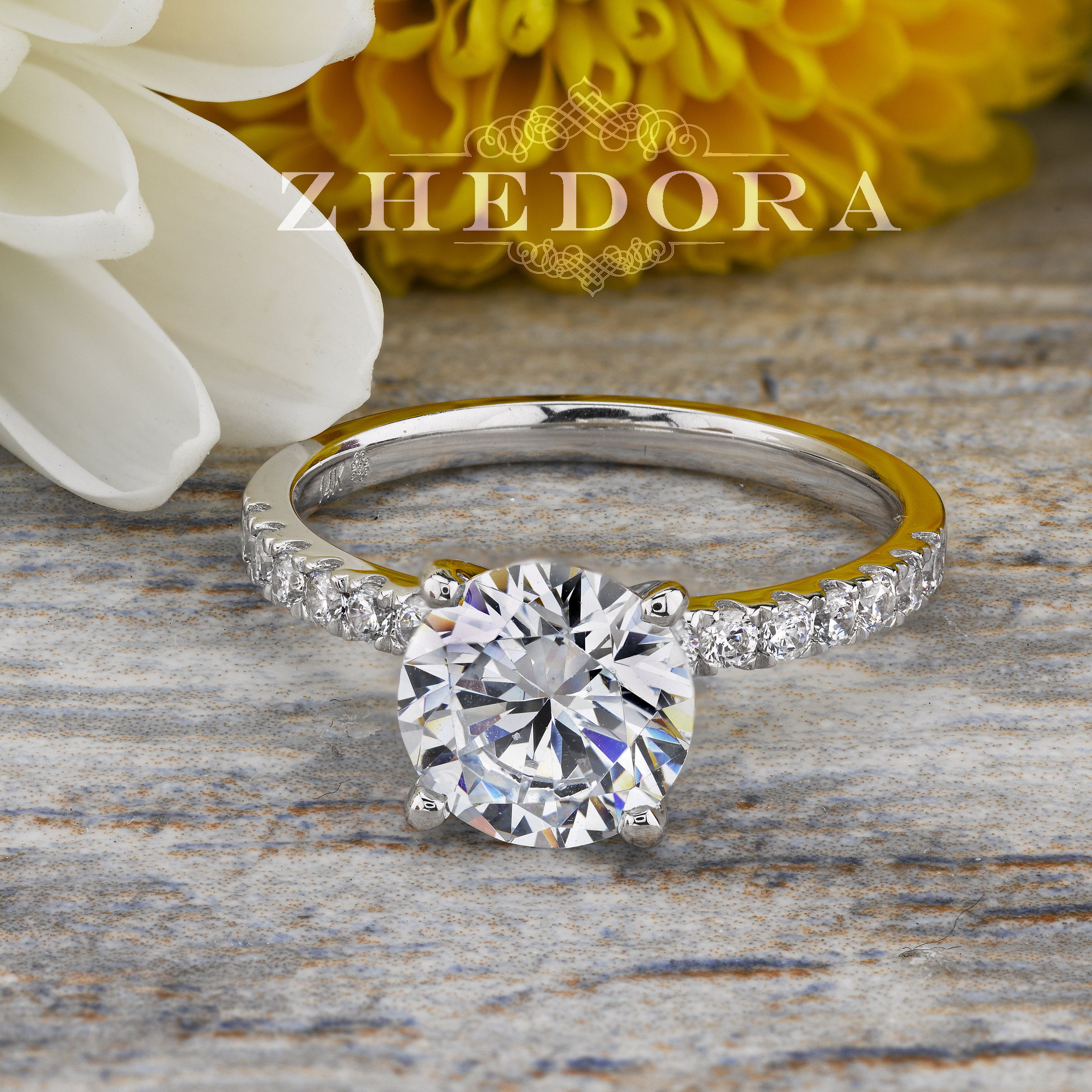 2.25 CT Round Solitaire Engagement Ring 14/18K White Gold - Etsy ...