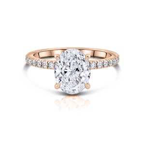Rose Gold Oval Engagement Ring 14k/18k, Forever One Moissanite Oval Ring, Rose Gold Moissanite Engagement Ring, Oval Ring, Engagement Ring