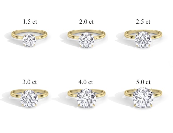 Classic Solitaire Moissanite Engagement Ring, Round Moissanite Gold Wedding Ring, Solid Gold Ring, 14k Yellow Gold Ring, Gold Bridal Jewelry