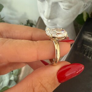 4 CT Oval LAB Diamond Engagement Ring , E VS1 Lab Grown Ring , 3mm Band image 12