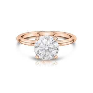 14K Gold Engagement Ring, Solid Yellow Gold Ring, Round Solitaire Ring, Simple Gold Ring, Classic Solitaire ring, Moissanite engagement Ring image 8
