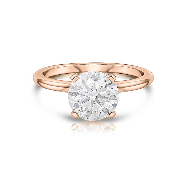 14K Gold Engagement Ring, Solid Yellow Gold Ring, Round Solitaire Ring, Simple Gold Ring, Classic Solitaire ring, Moissanite engagement Ring image 8