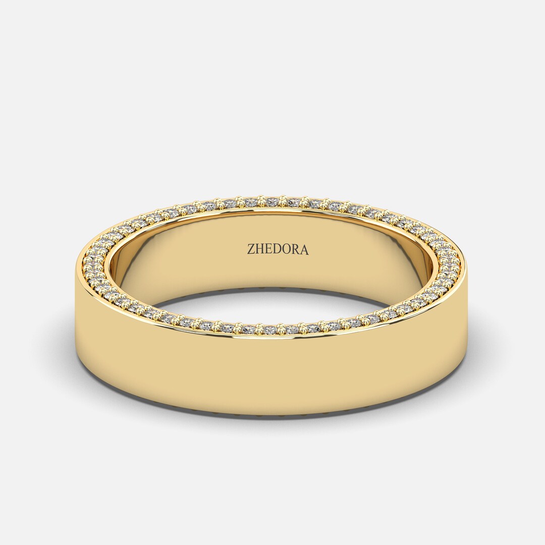 Gold Diamond Ring, Gold Wedding Band , 10k, 14k or 18K Wedding Band