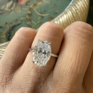 2.5 CT Oval LAB Diamond Engagement Ring , Lab Grown Diamond Ring , Hidden Halo Oval Ring, Oval Engagement Ring , Diamond Ring , IGI Diamond