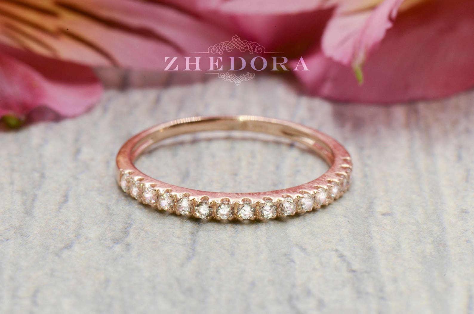 Wedding Set Engagement Bands White Rose Gold 14k 18k Solid Etsy