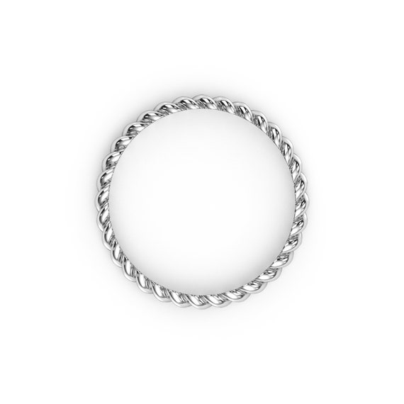 Rose Gold Stainless Steel Braided Twisted Rope Stackable Ring Rose Gold Stainless Steel Braided Twisted Rope Stackable Ring