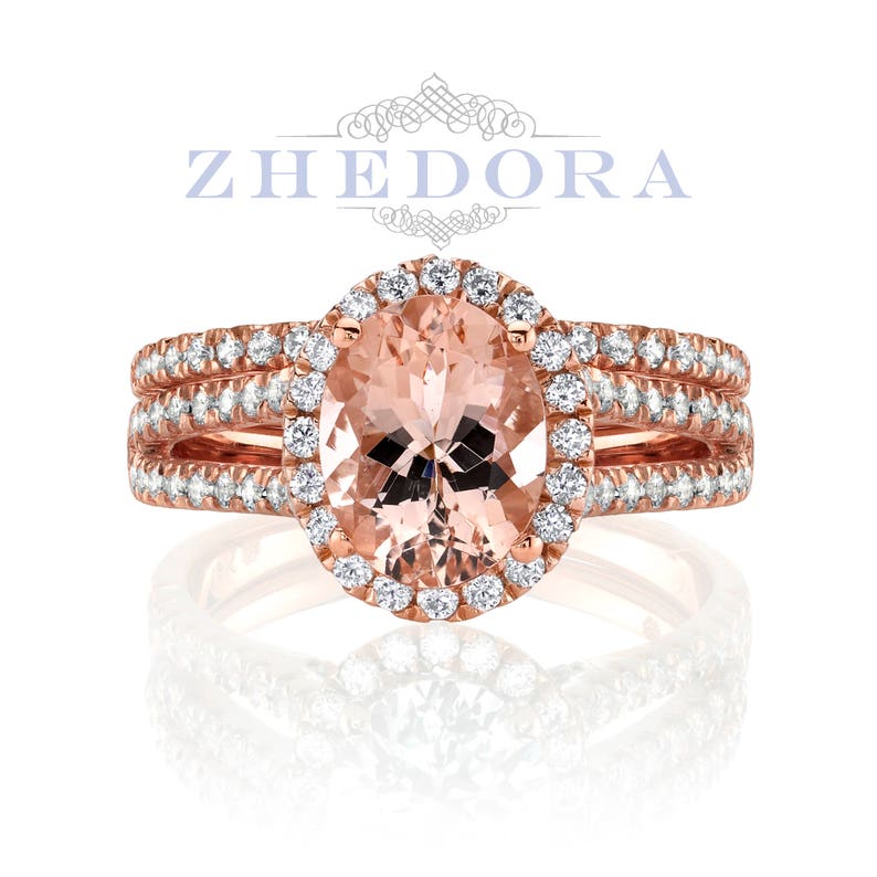 Oval Engagement Ring Rose Gold Oval Cut Etsy