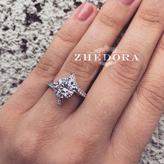 Rose gold bypass sale ring
