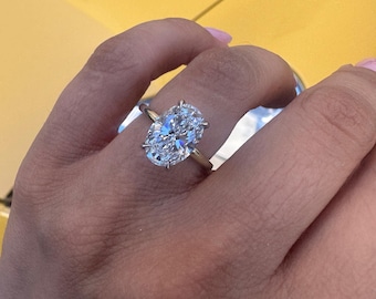 3 CT Oval LAB Diamond Engagement Ring , E VS1/2 Lab Grown Diamond Ring , Solitaire Oval Engagement Ring , Diamond Ring , IGI Diamond