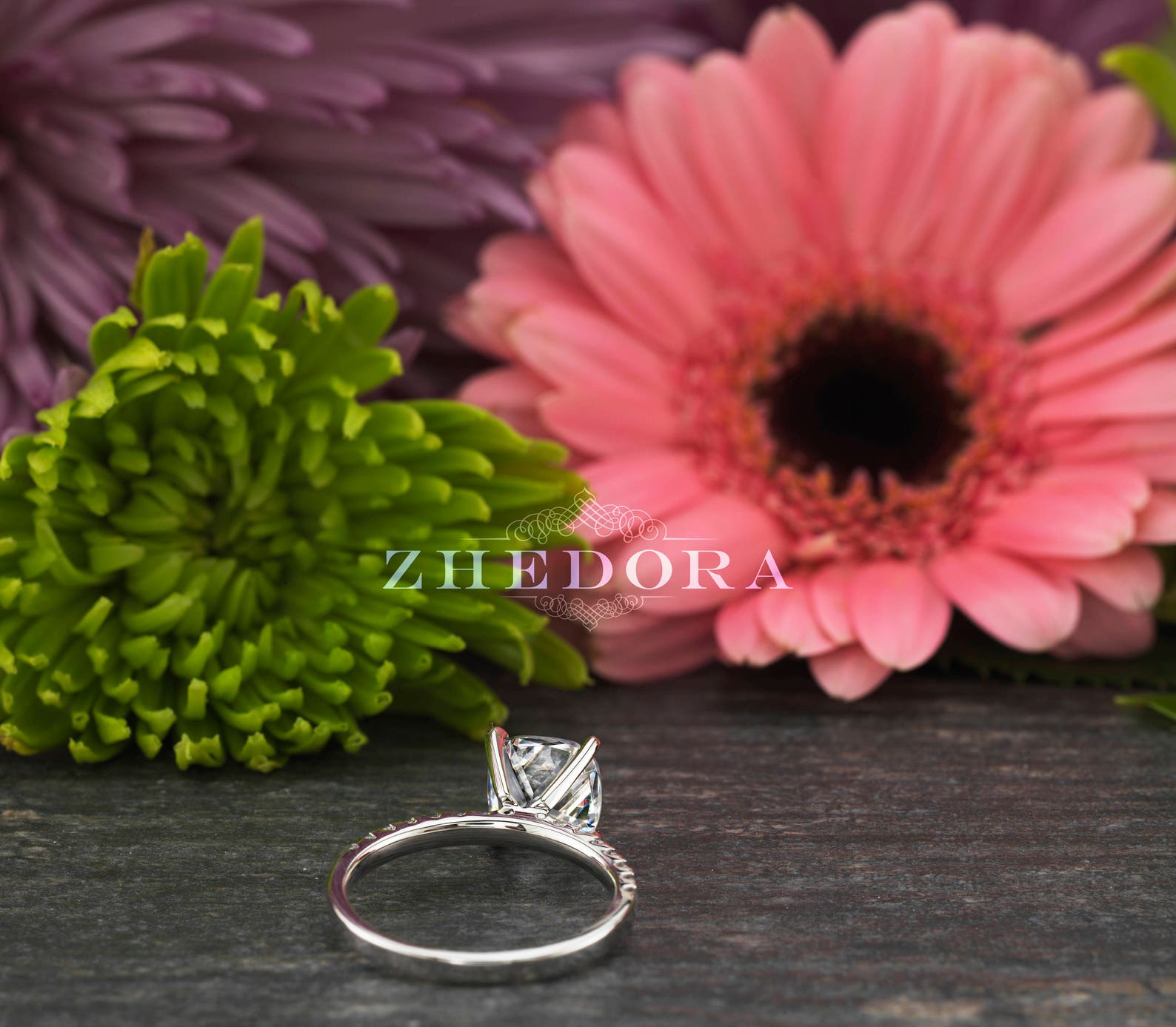 2 CT Round Cut Engagement Ring Set 14k/18k White Gold Round Etsy