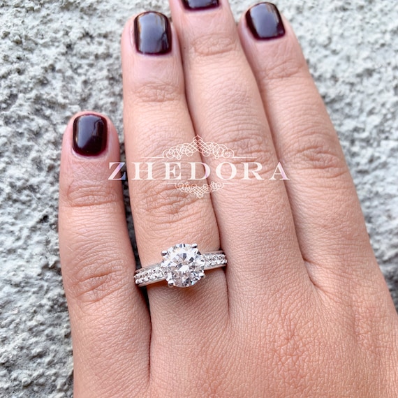 2.10 Ctw 14K Rose Gold Plated Blue Topaz Split Shank Wedding Engagement Ring