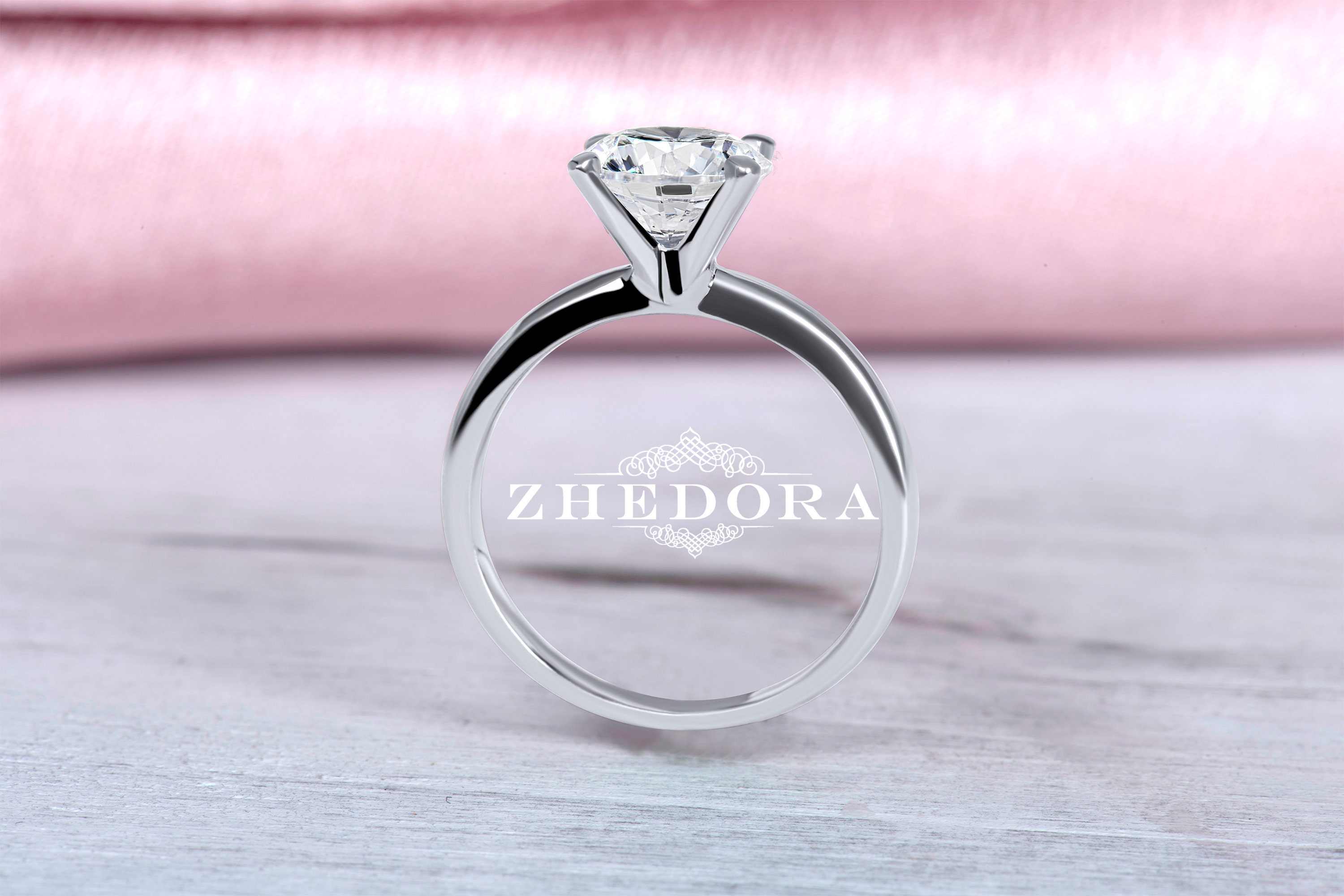 Lab Diamond Ring , 2 CT Round Solitaire Engagement Ring, White Gold ...