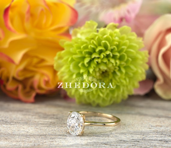 Lab Diamond Oval Ring , 1.5 CT Oval Diamond Ring , IGI Certificate Diamond Ring, Diamond Engagement Ring, Gold Diamond Ring , Ring For Her
