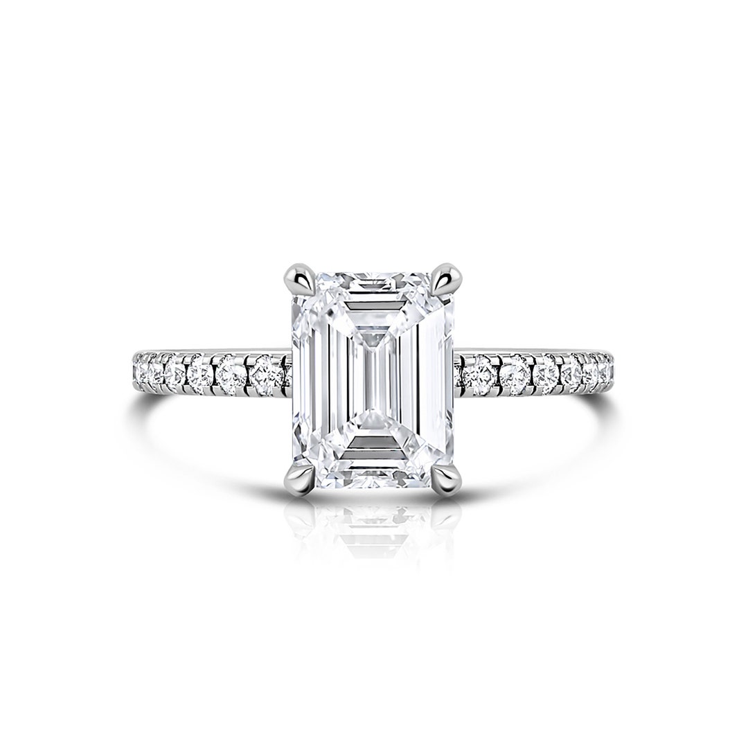 Lab Grown Emerald Cut Engagement Ring Lab Grown Diamond - Etsy