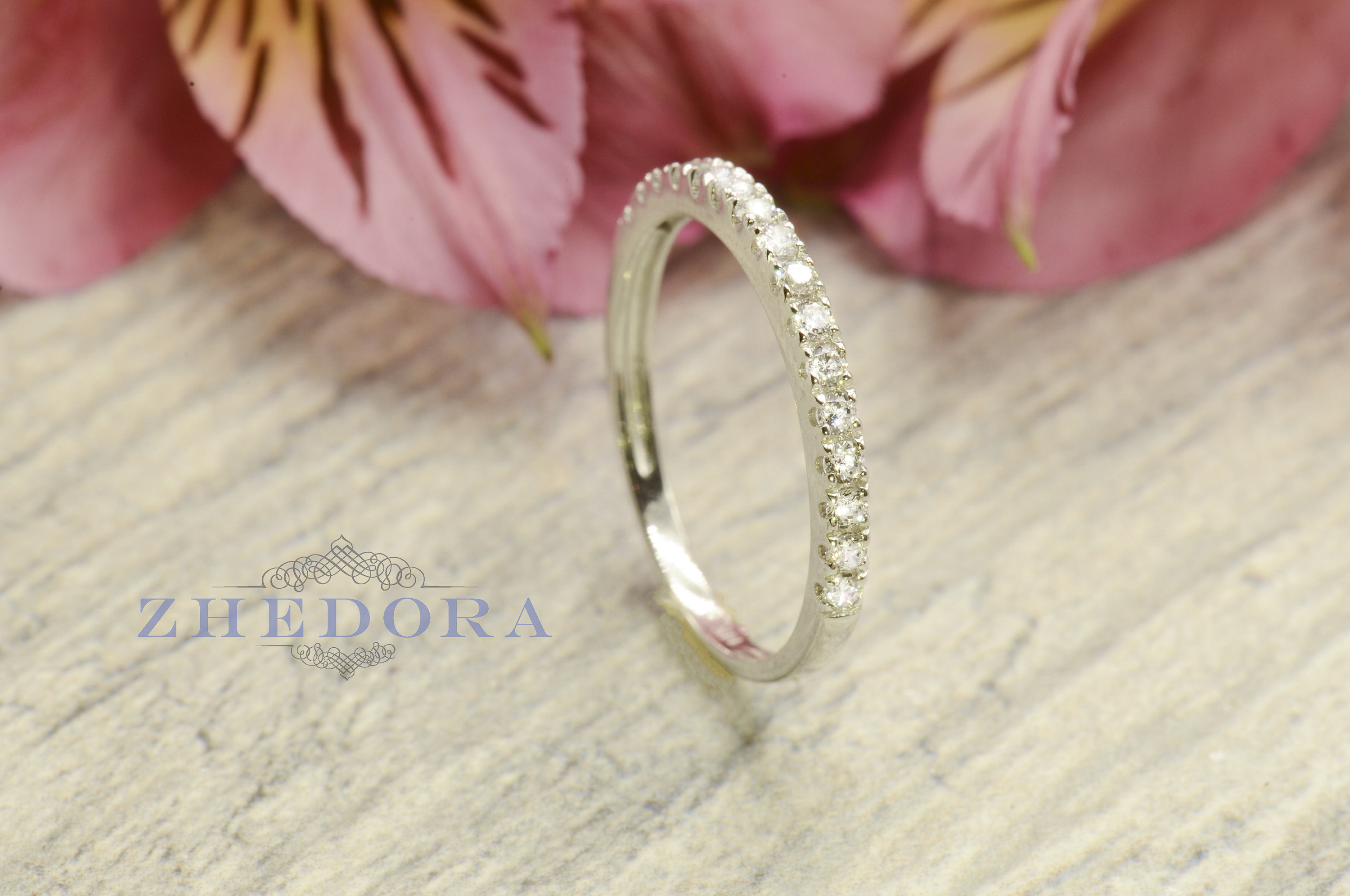 Wedding Set Engagement Bands White Rose Gold 14k 18k Solid Etsy