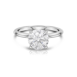 14K Gold Engagement Ring, Solid Yellow Gold Ring, Round Solitaire Ring, Simple Gold Ring, Classic Solitaire ring, Moissanite engagement Ring image 7