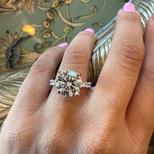 Lab Grown Diamond Ring 4 CT , F VS1/2 ,  Real Engagement Ring , Classic Ring for Proposal ,  Lab Diamond Ring, Certified IGI , White Gold
