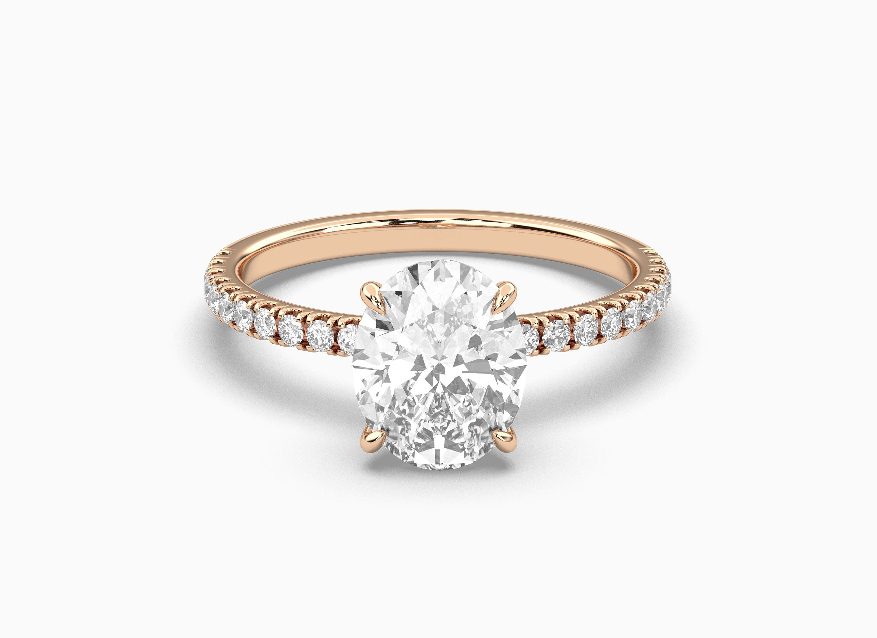 レンローズ様 オーダー分 Oval Diamond Engagement Ring / Lab Diamond Oval Ring