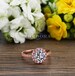 2.50 CT Pink Engagement Ring in 14k/18k Rose Gold, Halo Engagement Ring, White Sapphire Ring, Forever One Moissanite Engagement Ring Zhedora 