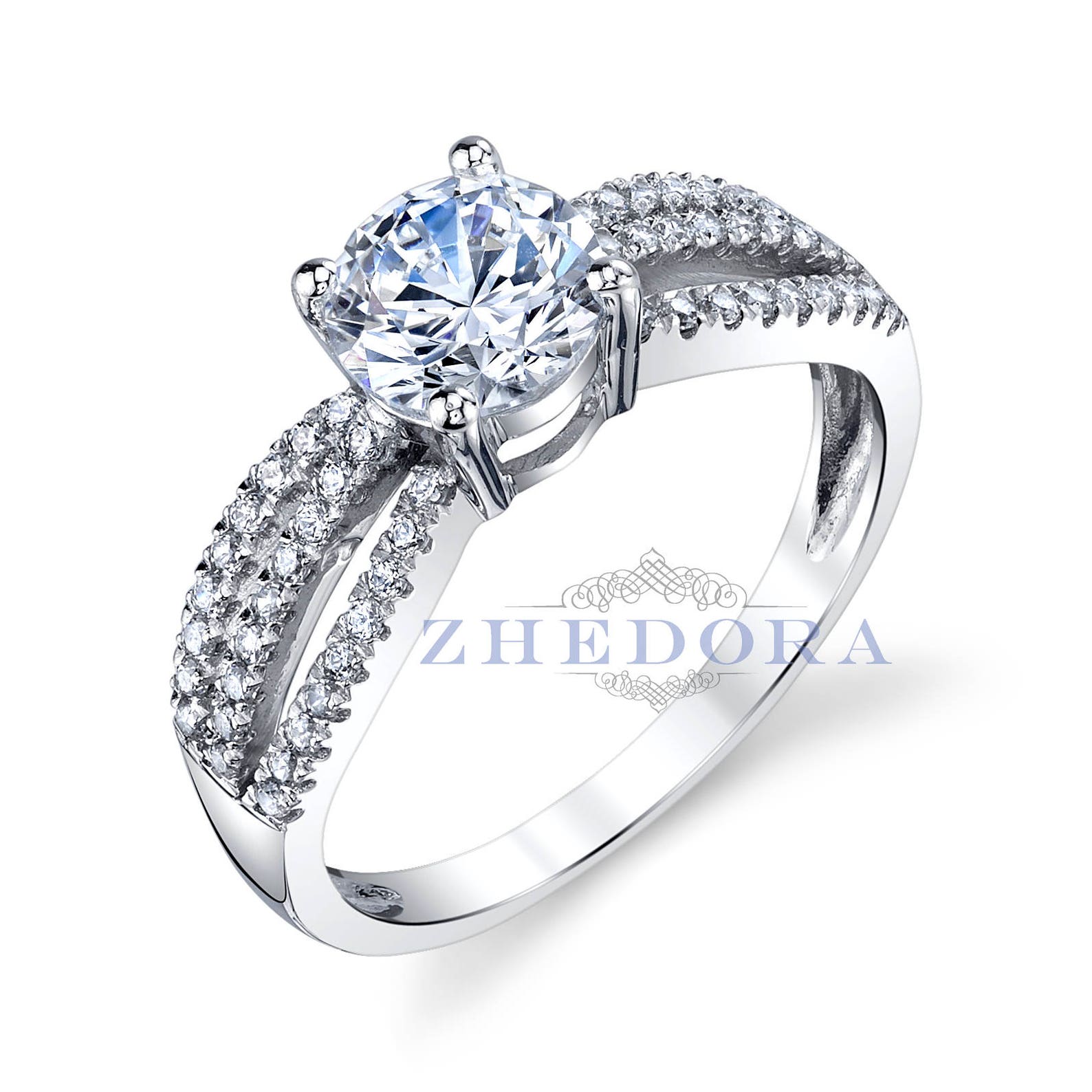 1.60 CT Round Cut Engagement Ring Bridal Band 14k Real Solid Etsy