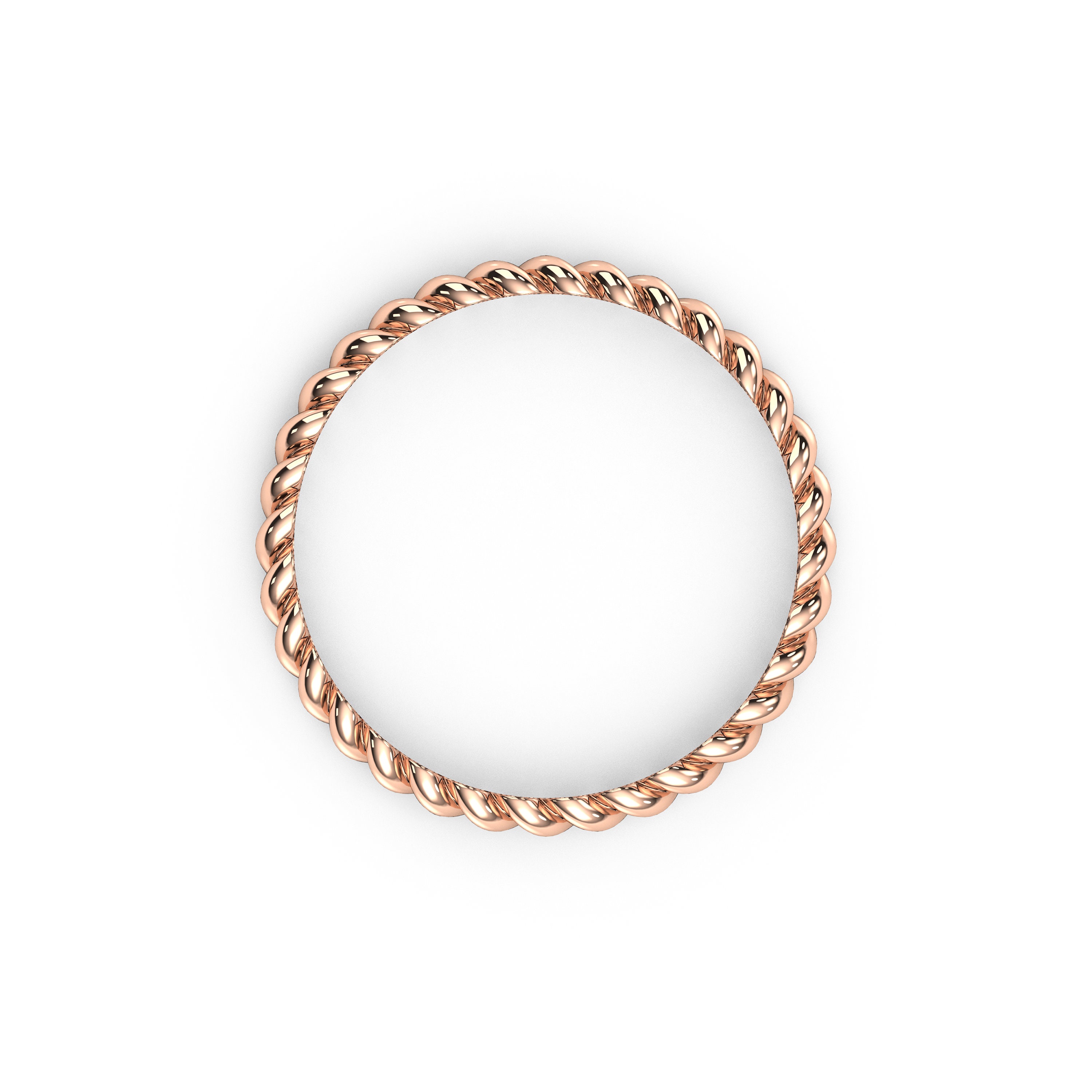 Twist Rope Ring in 14K Gold / 2 MM Gold Braided Ring / Twisted Rope ...
