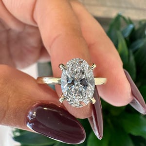Lab Grown Diamond Ring E/VS1 , 1.5 CT Oval Lab Diamond Engagement Ring, Lab Created Diamond Ring , IGI Certified Diamond Ring , Made in US