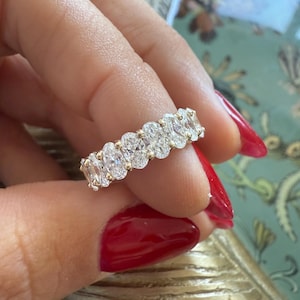 Lab Diamond Oval Eternity Band , Oval Eternity Lab Grown Diamond Band , Gold Diamond Band , Diamond Eternity Band , Anniversary Band D VVS1