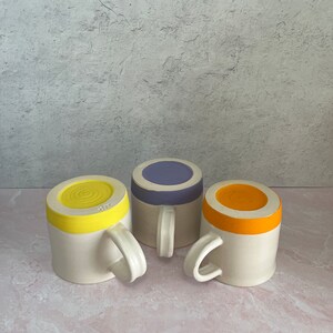 Colorblock Ceramic Coffee Mug in Orange, Yellow, and Violet image 6