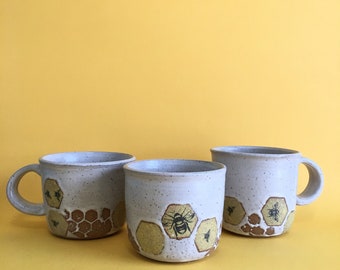 Bees in a Beehive Ceramic Coffee Mug