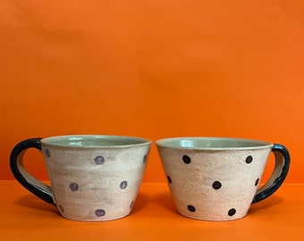 Polka Dot Mug with Black or Lavender
