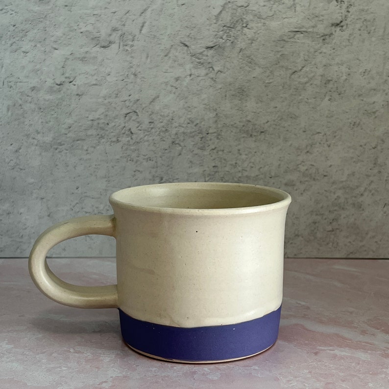 Colorblock Ceramic Coffee Mug in Orange, Yellow, and Violet image 3