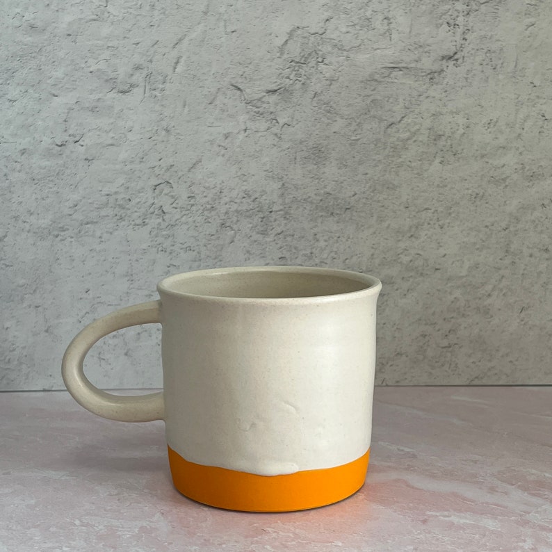Colorblock Ceramic Coffee Mug in Orange, Yellow, and Violet image 7