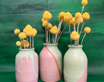 Pink and Green Colorblock Vases