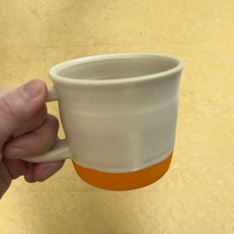 Colorblock Ceramic Coffee Mug in Orange, Yellow, and Violet image 4