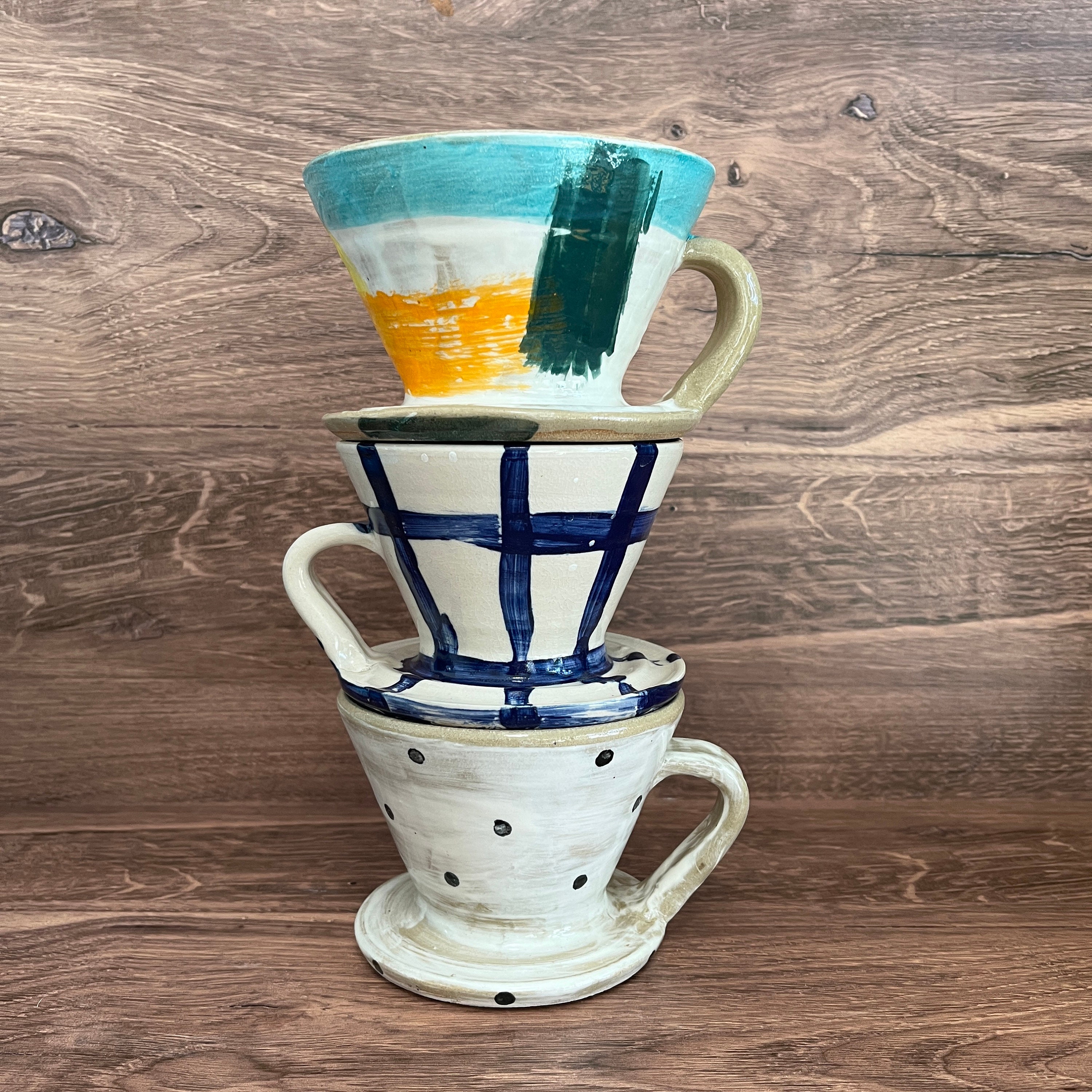 Patterned Ceramic Coffee Pourover With 