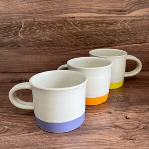 Colorblock Ceramic Coffee Mug in Orange, Yellow, and Violet image 8