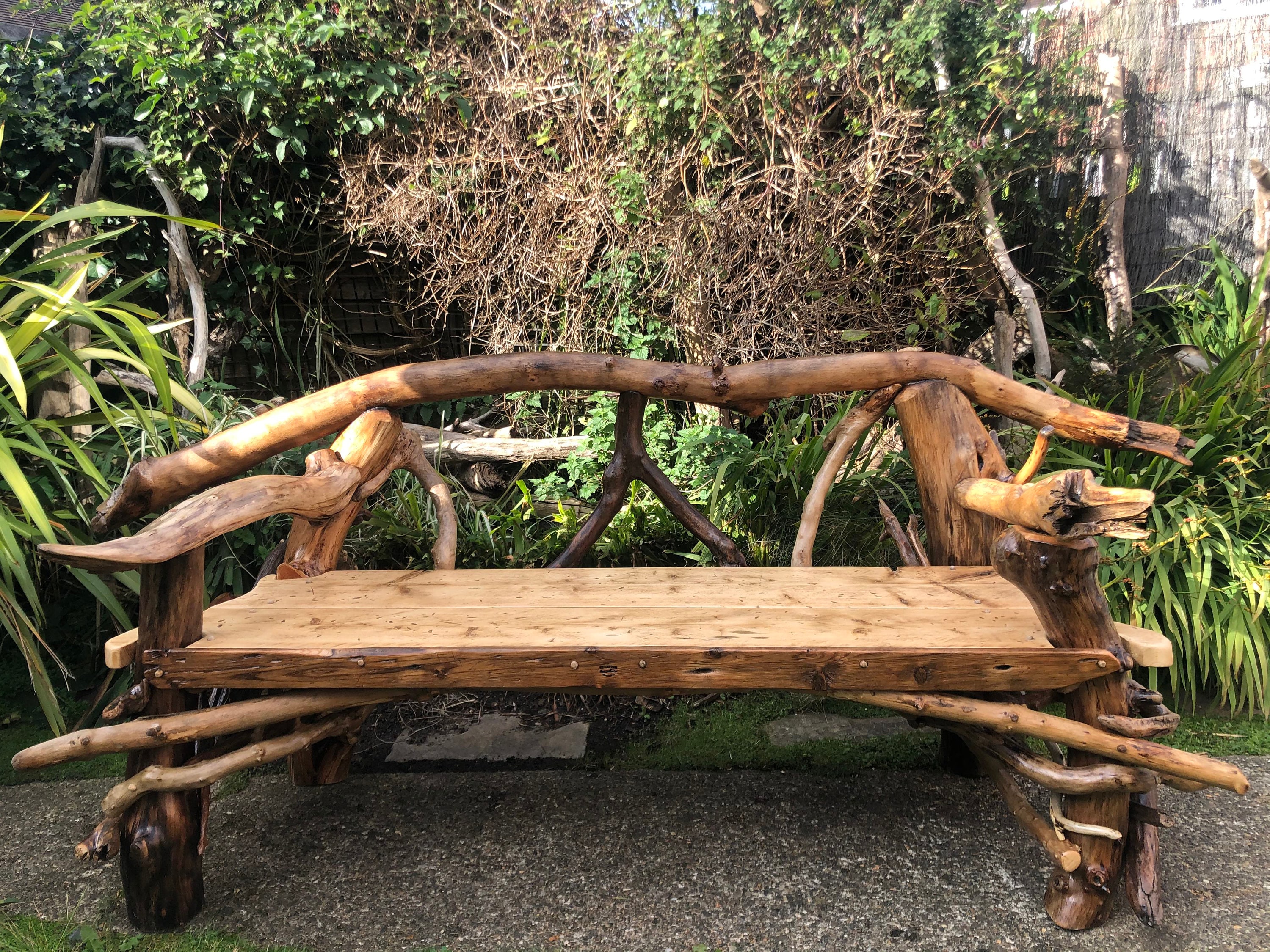 Driftwood outdoor benches clearance