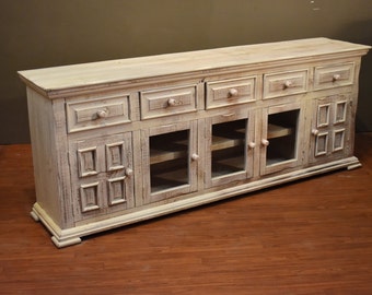rustic solid wood distressed whitewashed 83 inch white tv stand media console - Distressed White Tv Stands rustic solid wood distressed whitewashed 83 inch white tv stand media console - Distressed White Tv Stands