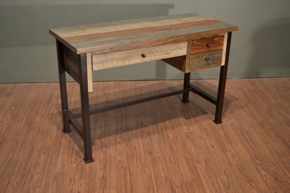 Rustic Antique Style Desk Library Table With Multi Color Etsy