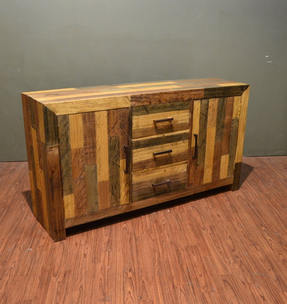 Rustic Style Solid Wood Sideboard Buffet Console Cabinet Etsy
